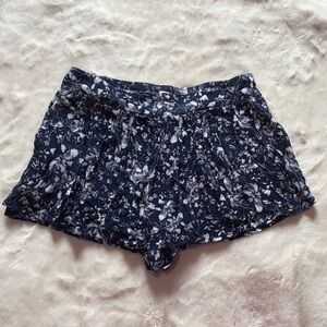 Vera Wang Navy Floral High Waist Shorts
